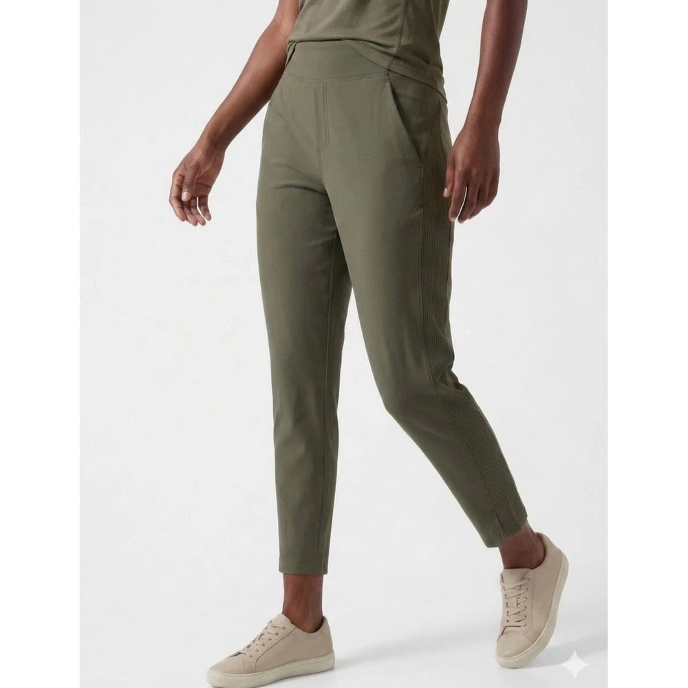 Athleta Brooklyn Ankle Pant Plus Size 20 Olive Green Featherweight Stretch NWT